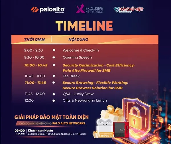 TỔNG KẾT HỘI THẢO "GIẢI PHÁP BẢO MẬT TOÀN DIỆN CHO DOANH NGHIỆP CÙNG PALO ALTO NETWORK"